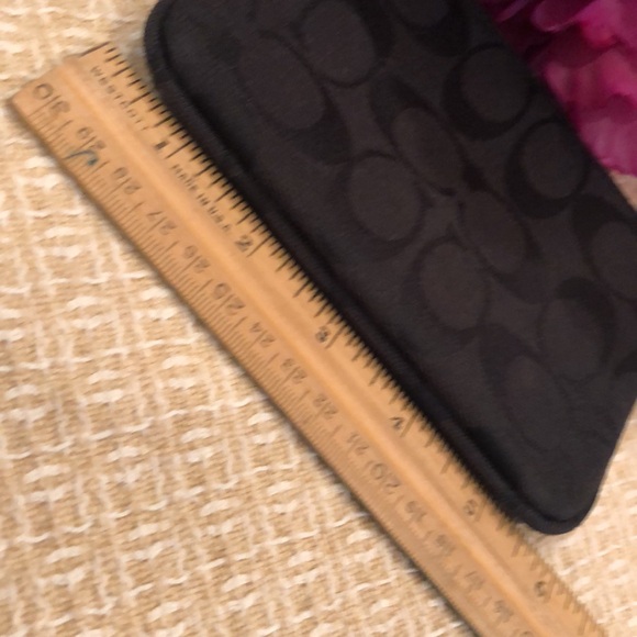 Coach Black Leather and Logo Print Fabric Wristlet bag with tag - Picture 15 of 16